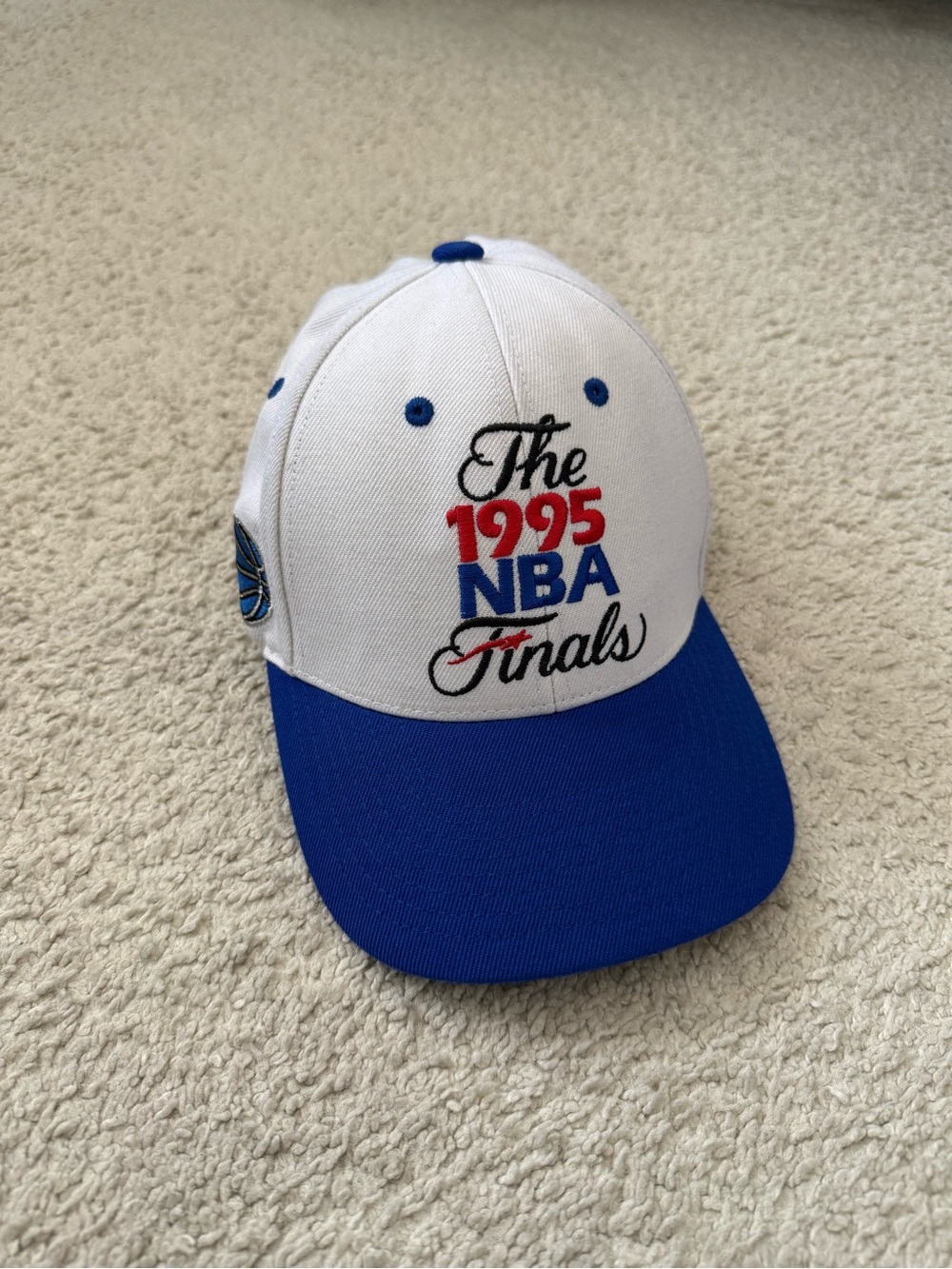 NBA 1995 Finals White and Blue Snapback Hat